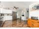 Bright kitchen with stainless steel appliances, modern cabinetry, and hardwood floors at 201 Olde Coach Ln, Crouse, NC 28033