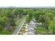 An aerial view shows residences nestled amid lush trees and landscaping at 2821 Shamrock Dr, Charlotte, NC 28205