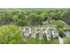 A lovely aerial view of charming homes and lush trees in a peaceful neighborhood at 2821 Shamrock Dr, Charlotte, NC 28205