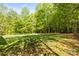 A large, beautifully landscaped backyard with mature trees, offering privacy and tranquility at 3509 Seminole Dr, Maiden, NC 28650