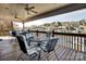 Inviting back porch with waterfront views, plenty of outdoor seating at 378 Shoreline Dr, New London, NC 28127