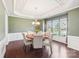Dining room featuring dark wood floors, wainscoting, and a table with six chairs at 5037 Nighthawk Dr, Fort Mill, SC 29707