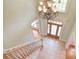 Foyer with tile flooring, wooden front door, and a hanging chandelier at 6927 Ellington Farm Ln, Mint Hill, NC 28227