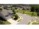 Aerial view of a two-story home located on a corner lot in a well-maintained neighborhood at 7397 Mill Ruins Sw Ave, Concord, NC 28025