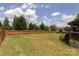 Large backyard featuring a lush lawn, a wooden fence, and mature trees at 7397 Mill Ruins Sw Ave, Concord, NC 28025
