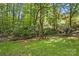 A beautifully green backyard with mature trees and a stream running through the back of the property at 902 Hoke Trl, Cramerton, NC 28032