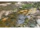 Creek flowing through the property with natural rock formations and peaceful, shaded surroundings at 902 Hoke Trl, Cramerton, NC 28032