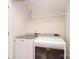 Modern laundry room featuring a new Maytag washer and dryer, and overhead shelving at 9106 Dogwood Ridge Dr, Charlotte, NC 28227