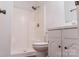 A full bathroom with a white shower and white cabinet at 948 Kingswood Dr, Rock Hill, SC 29732