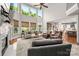 Bright living room with hardwood floors, high ceilings, and fireplace at 12122 Camden Trail Ct, Charlotte, NC 28277