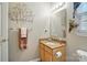 Bathroom with granite countertop, single sink and modern decor at 13505 Michael Lynn Rd, Charlotte, NC 28278
