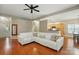 Open-concept living room flowing into kitchen at 13505 Michael Lynn Rd, Charlotte, NC 28278