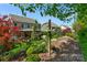 Beautifully landscaped backyard with mature trees and colorful foliage at 2002 Thurston Dr, Indian Trail, NC 28079