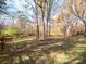 A spacious backyard with mature trees creates a peaceful and inviting outdoor space at 237 Walnut Point Dr, Matthews, NC 28105