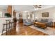 Comfortable living room with hardwood floors, neutral paint, and an open layout perfect for entertaining at 2610 Flagstone Ct, Shelby, NC 28152