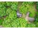 Overhead shot of a secluded home surrounded by lush trees, showcasing a private yard at 2929 Matoka Trl, Matthews, NC 28104