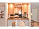 Eat in kitchen with dark countertops and wood cabinets at 2929 Matoka Trl, Matthews, NC 28104