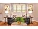 Close-up of the living room with loveseat, accent pillows, and a round coffee table at 2929 Matoka Trl, Matthews, NC 28104