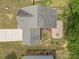 Overhead shot showcasing a backyard patio and lush lawn at 303 Landis Oak Way, Landis, NC 28088