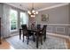 Formal dining room with elegant decor, hardwood floors, and plenty of natural light at 3404 Pasture View Ct, Charlotte, NC 28269