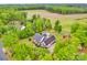 Aerial view of the home highlighting the pool, outbuilding, and expansive green field at 3871 Cool Branch Dr, Maiden, NC 28650