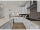 Stylish kitchen featuring white cabinets, an island with quartz countertops, and stainless steel appliances at 4100 Alexander View Dr # 1, Charlotte, NC 28226