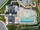 Overhead view of clubhouse and pool, displaying landscaping and design at 797 Latrobe Dr, Iron Station, NC 28080