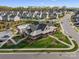 Aerial view of community clubhouse, showing pool and surrounding neighborhood at 797 Latrobe Dr, Iron Station, NC 28080