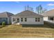 View of the home's back exterior, showcasing windows, siding, and a well-maintained backyard at 797 Latrobe Dr, Iron Station, NC 28080