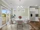 Dining room with a round table, six chairs, and a sliding glass door to the patio at 797 Latrobe Dr, Iron Station, NC 28080