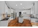 Modern kitchen featuring an island, stainless steel appliances, granite counters, and white cabinetry at 8600 Glade Ct, Huntersville, NC 28078