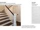 Staircase with white square wood balusters, light gray handrail and treads, Riverside doors at 117 Blackbeard Ln, Mooresville, NC 28117