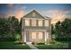 Charming two-story home with stone accents, manicured lawn, and inviting landscaping at 14032 Penbury Ln # 332, Charlotte, NC 28273