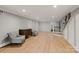 Spacious basement with wood flooring, recessed lighting, and stairs that lead to the main level at 1816 5Th Nw St, Hickory, NC 28601