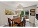 Cozy dining room features backyard views and a large modern art painting at 1816 5Th Nw St, Hickory, NC 28601