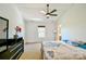 Large main bedroom with vaulted ceilings and a ceiling fan at 2141 Talbert Ct, Charlotte, NC 28214