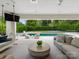 Beautiful outdoor patio with lounge seating, pool, and lush landscaping; perfect for relaxation and entertainment at 2343 Vernon Dr, Charlotte, NC 28211