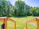 Large backyard featuring mature trees and lush green grass, perfect for outdoor activities and relaxation at 3546 Mount Pleasant N Rd, Concord, NC 28025