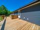 Wooden deck attached to the house featuring a spacious area for outdoor seating and entertaining at 3546 Mount Pleasant N Rd, Concord, NC 28025