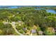Expansive aerial view showcases the neighborhood's lush greenery and serene lake access, with homes nestled among the trees at 4160 Isle Of Pines Dr, Denver, NC 28037
