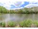 Serene pond view showcases a tree-lined shoreline and peaceful water reflecting the sky at 455 W Gleneagles Rd, Statesville, NC 28625