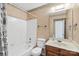 Full bathroom with a shower and tub combination and a single sink vanity at 6053 Treetop Ct, Charlotte, NC 28212