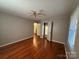 Bedroom with closet and wood floors at 609 E Maine Ave, Bessemer City, NC 28016