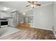 Open floor plan showing kitchen, living, and dining area with great natural light at 621 Harper Davis Rd, Lake Wylie, SC 29710
