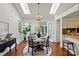Bright dining area with skylights and elegant chandelier at 6307 Old Corral St, Charlotte, NC 28277