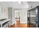 Modern kitchen with stainless steel appliances, a breakfast bar, and hardwood floors at 912 W A St, Kannapolis, NC 28081