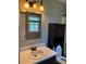 Bathroom featuring large mirror, vanity with sink, toilet and tiled flooring at 107 Plumtree Dr, Kings Mountain, NC 28086