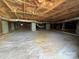 Open crawl space with vapor barrier, concrete block foundation, and exposed mechanicals at 107 Plumtree Dr, Kings Mountain, NC 28086