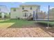Expansive backyard with a trampoline and ample space for outdoor activities at 10803 Gold Pan Rd, Charlotte, NC 28215