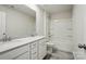 The bathroom shows a double vanity, shower, and tub, perfect for the new homeowner at 117 Rooster Tail Ln, Troutman, NC 28166